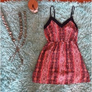 Summer navy, orange and pink dress